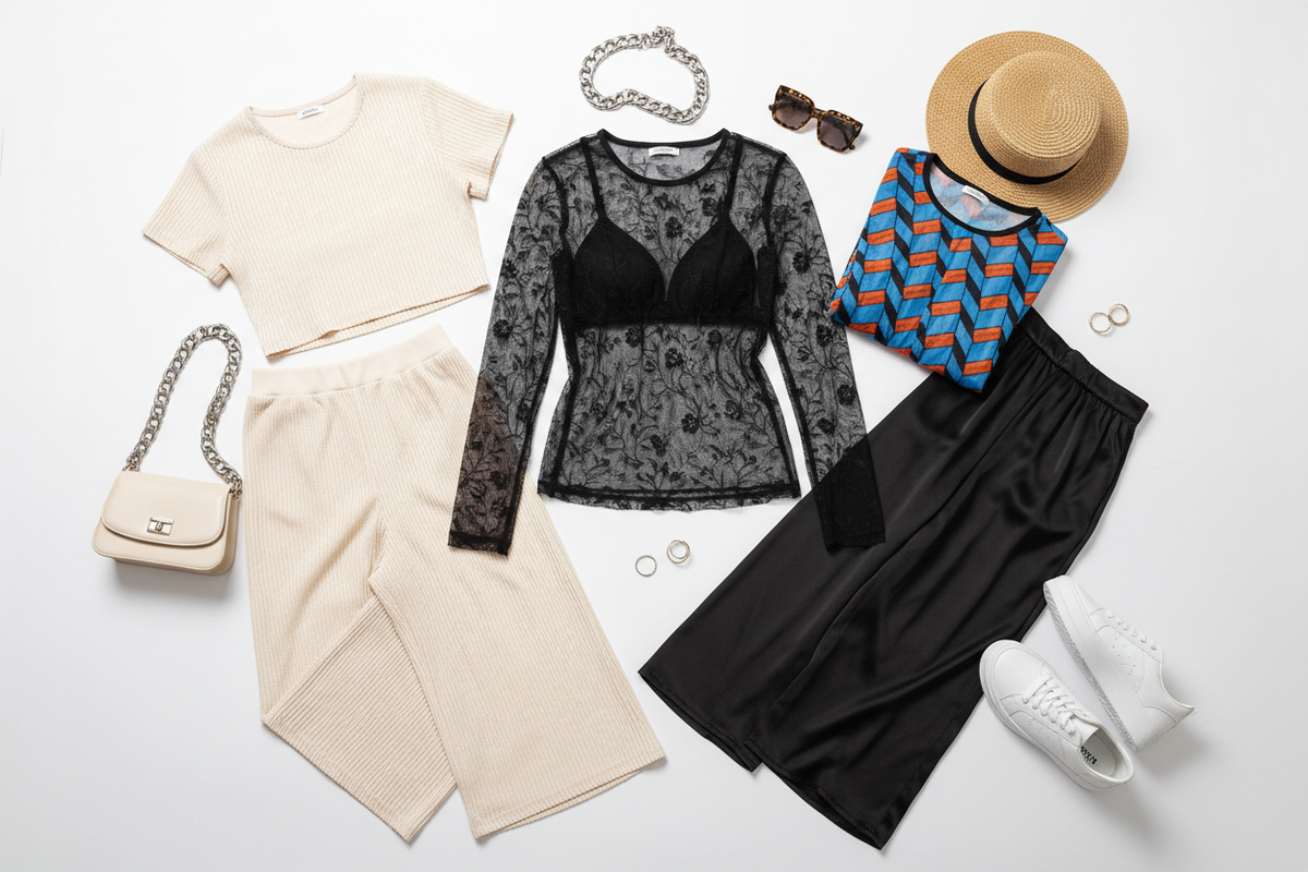 How to style mesh tops and two-piece sets – trendy outfit ideas for women